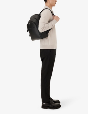 Shop Montblanc Black Sartorial Medium Grained-leather Backpack