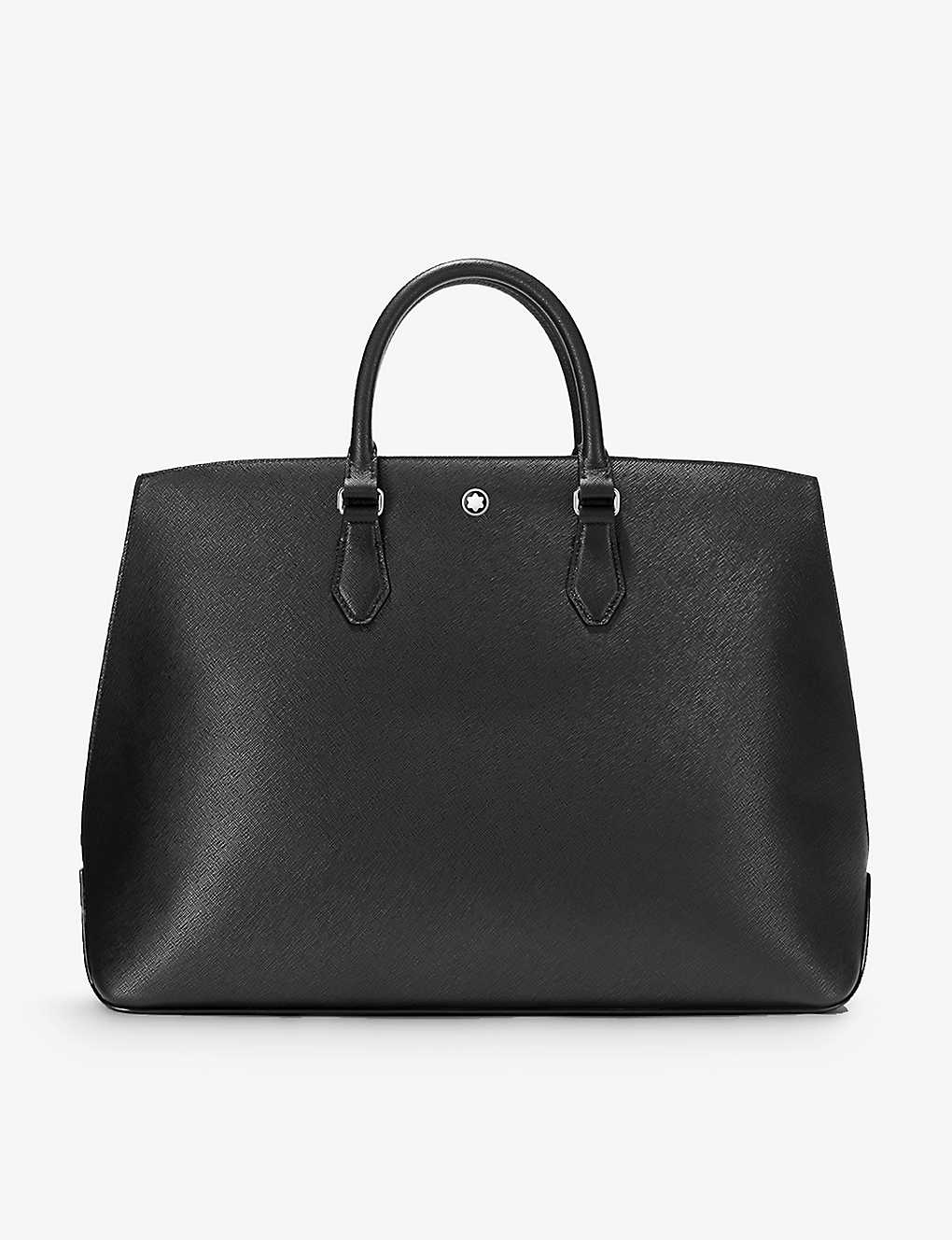 Montblanc Black Sartorial Grained-leather Tote Bag