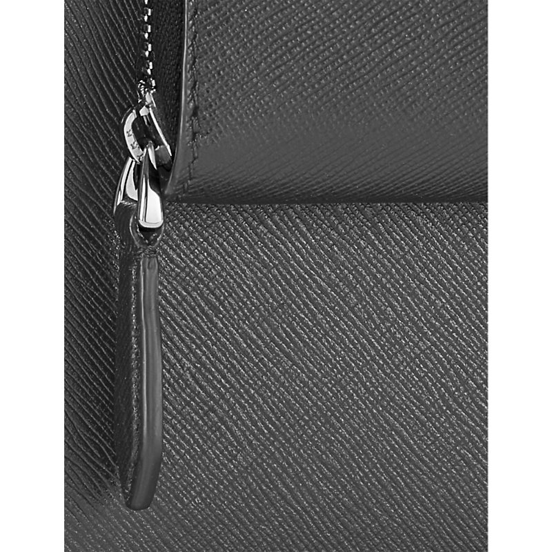 Shop Montblanc Forged Iron Sartorial Grained-leather Pouch