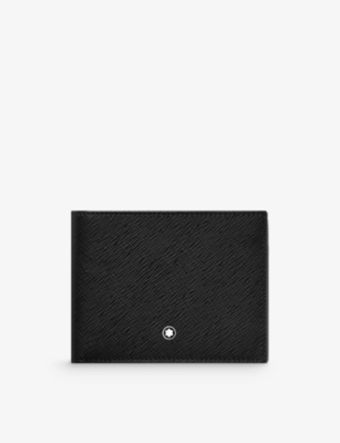 Shop Montblanc Black Sartorial Logo-embellished Grained-leather Wallet