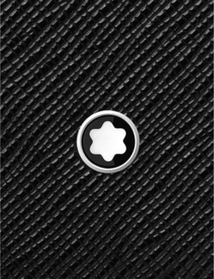 Montblanc Mens Black Sartorial Logo-embellished Grained-leather Card Holder In Black