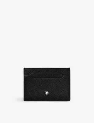 Montblanc Sartorial Logo-embellished Grained-leather Card Holder In Black