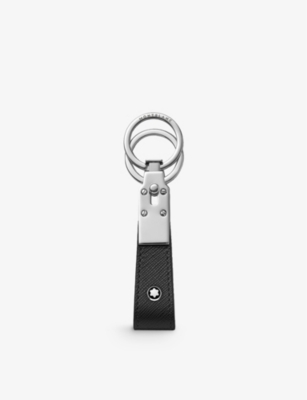 Montblanc Sartorial Branded-loop Gained-leather Key Fob In Black