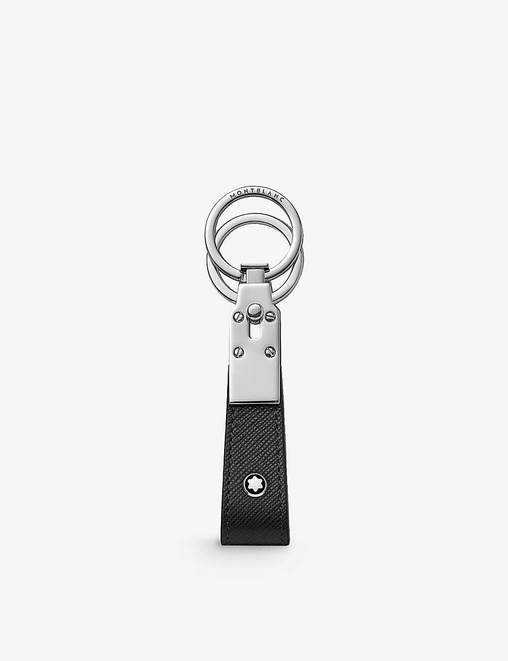Montblanc Sartorial Branded-loop Gained-leather Key Fob In Black