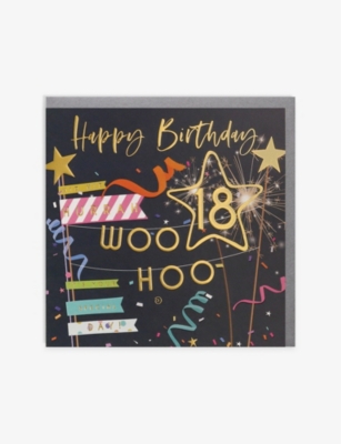 BELLY BUTTON DESIGNS: Happy Birthday 18 birthday card 16.5cm x 16.5cm