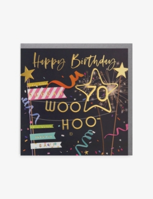 BELLY BUTTON DESIGNS: Happy Birthday 70 birthday card 16.5cm x 16.5cm