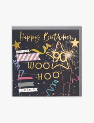 BELLY BUTTON DESIGNS: Happy Birthday 90 birthday card 16.5cm x 16.5cm