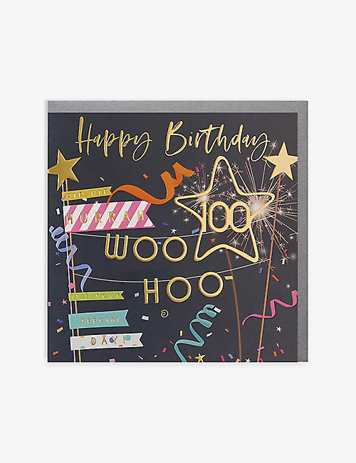 BELLY BUTTON DESIGNS: Happy Birthday 100 birthday card 16.5cm x 16.5cm