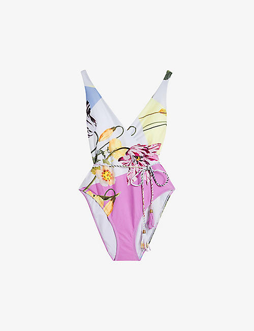 TED BAKER: Rozieh floral-print swimsuit