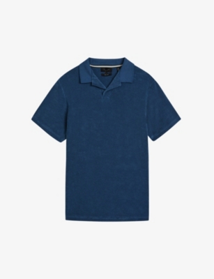 TED BAKER: Sandbank revere-collar cotton-towelling polo shirt