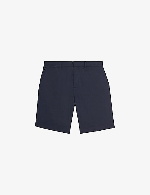 TED BAKER: Leder regular-fit stretch-linen shorts
