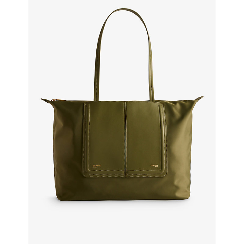 Ted Baker Womens Dk-green Voyaage Woven Tote Bag