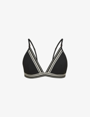 REISS: Faith contrast-stripe triangle bikini top