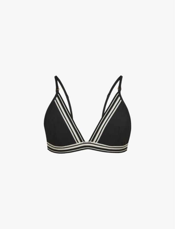 Faith contrast-stripe triangle bikini top
