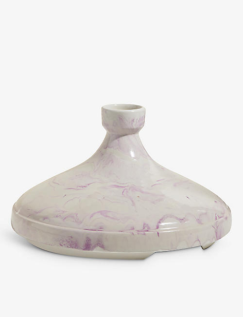 OUR PLACE: Marble-glaze clay tagine 27.7cm