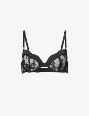 BLUEBELLA: Cassandra floral-embroidered stretch-woven bra