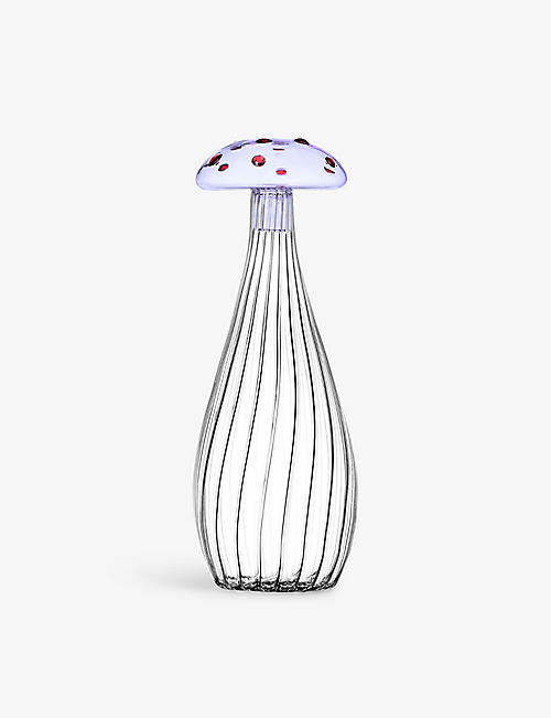 ICHENDORF: The Alice Collection mushroom-lid borosilicate glass bottle 36cm