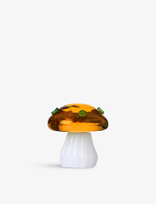 ICHENDORF: The Alice Collection marble-effect mushroom-shaped borosilicate glass placeholder 6.5cm