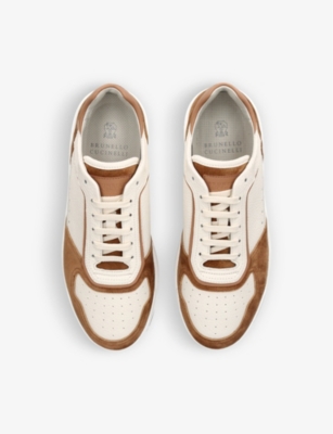 BRUNELLO CUCINELLI Slam leather and suede low-top trainers