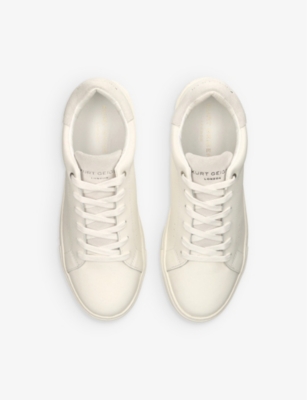 Kurt Geiger London Mens White Laney2 Foil-logo Leather Low-top Trainers In White