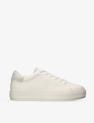 Kurt Geiger London Mens White Laney2 Foil-logo Leather Low-top Trainers