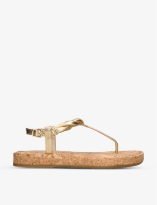 PAIGE PAIGE WOMEN'S GOLD DAWN TWISTED LEATHER SANDALS,66561331
