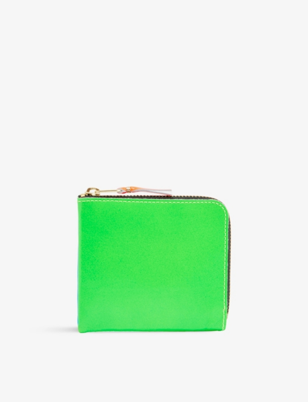 Super Fluo half-zip leather wallet