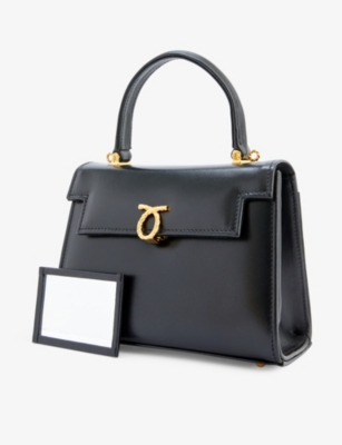 Launer Womens Black Judi Leather Top-handle Bag In Black
