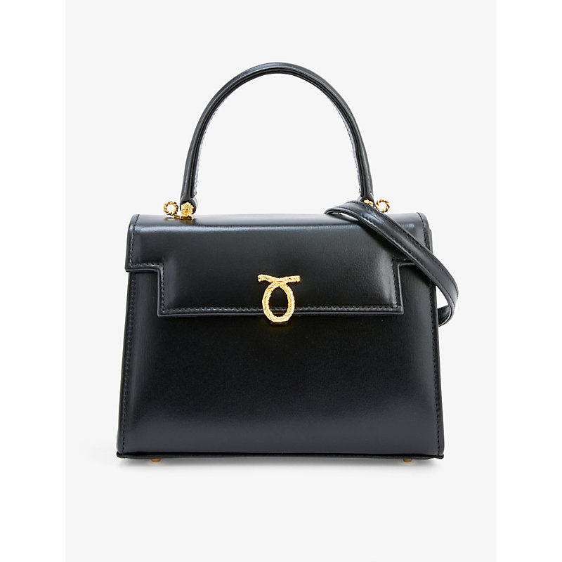Launer Womens Black Judi Leather Top-handle Bag