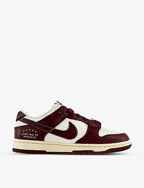 NIKE: Dunk Low medallion perforated leather low-top trainers