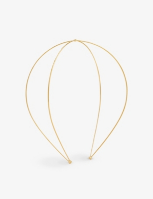 LELET NY: Vera Exes 14ct yellow gold-plated stainless steel headband