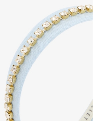 Shop Lelet Ny Womens Pale Blue Gwyneth Linen And Swarovski Crystal Headband