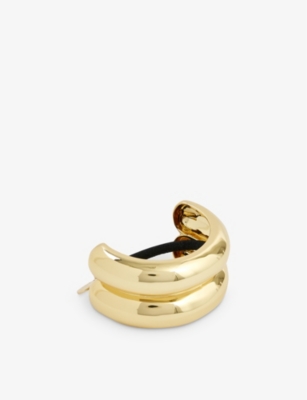 Lelet Ny Womens Silver Glossy Double-arch 14ct Gold-plated Brass Hair Tie In Silver