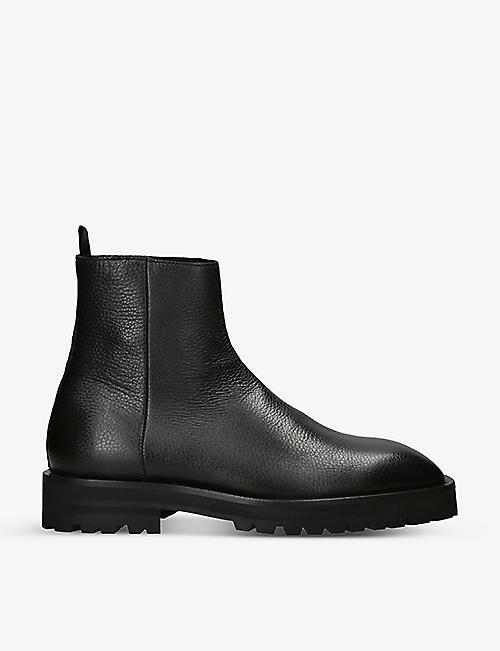 KURT GEIGER LONDON: Hawke elasticated-panel leather ankle boots