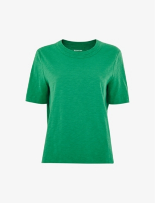 WHISTLES: Rosa double-trim short-sleeved cotton-jersey T-shirt