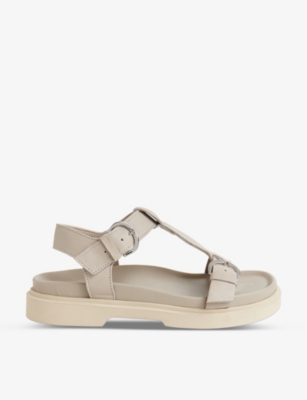 Whistles Women's Porto Double Buckle Black Sandals In Cream