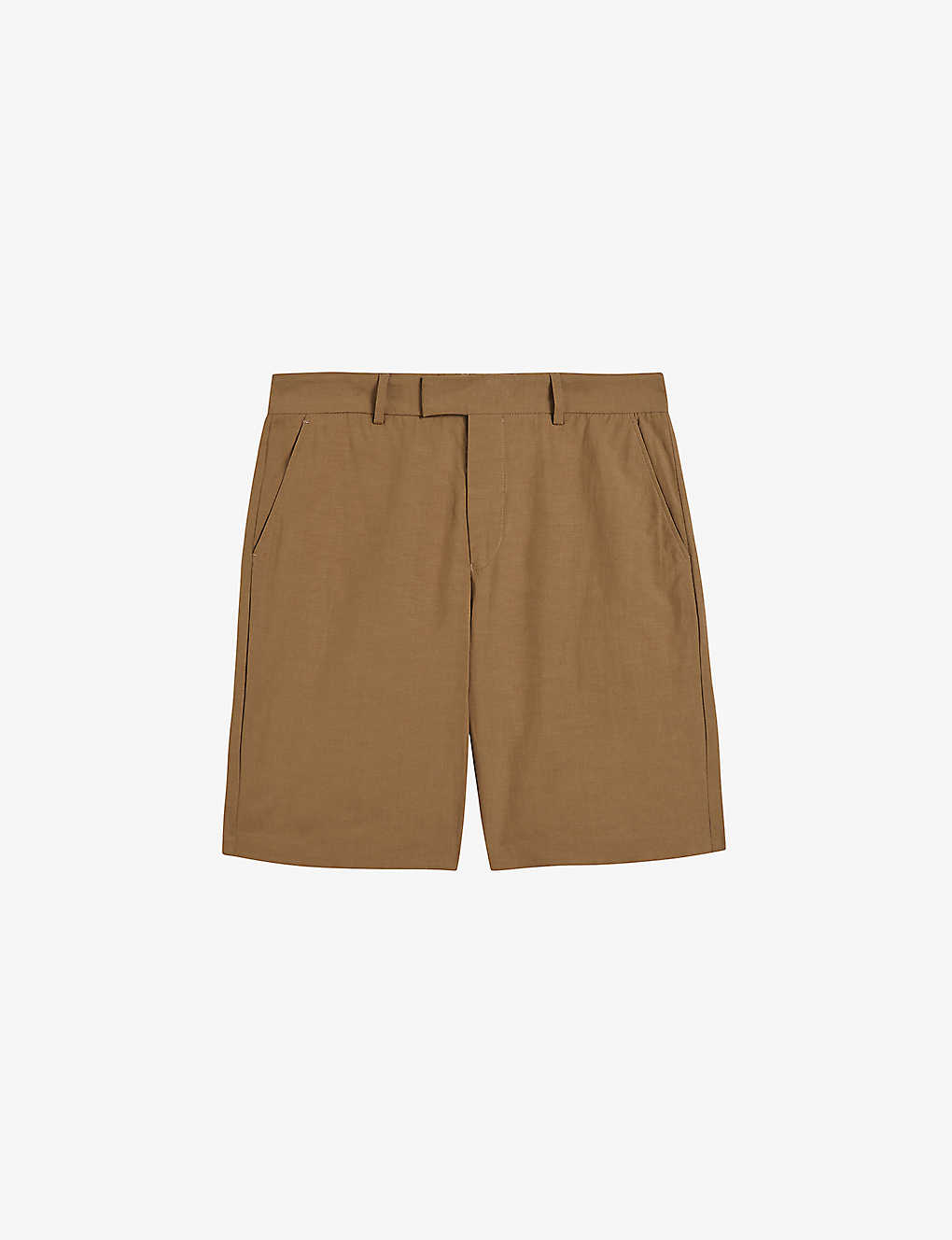 Ted Baker Mens Stone Cleeves Straight-leg Cotton And Linen Shorts