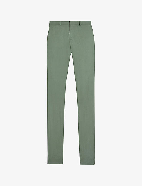 TED BAKER: Kimmel straight-leg mid-rise stretch linen-blend trousers