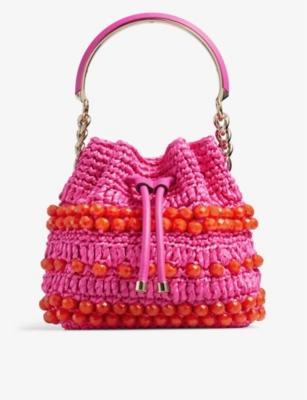 JIMMY CHOO - Bon Bon Raffia Top-handle Bag | Selfridges.com