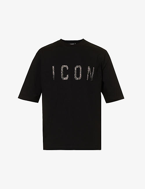 DSQUARED2: Icon logo text-print cotton-jersey T-shirt