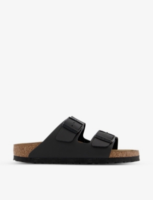 Birkenstock Arizona Two-strap Faux-leather Sandals In Black Leather