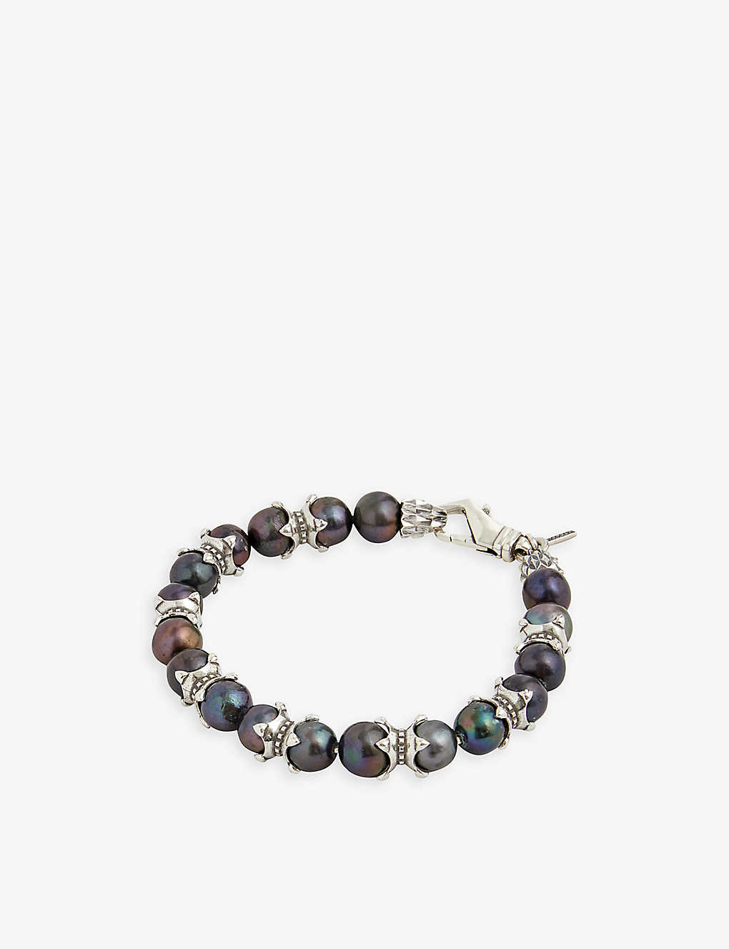 Emanuele Bicocchi Mens Black Claws Sterling-silver And Fresh-water Pearl Bracelet