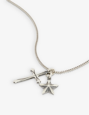 Shop Emanuele Bicocchi Star And Cross Sterling-silver Pendant Necklace