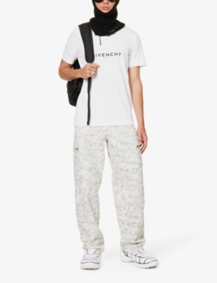 Shop Givenchy Men's White Logo-print Oversized Cotton-jersey T-shirt