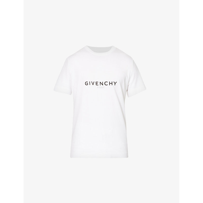 Givenchy Mens White Logo-print Oversized Cotton-jersey T-shirt