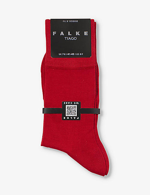 FALKE: Tiago fine-pattern ankle-rise stretch-organic-cotton-blend socks