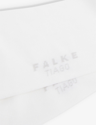 Shop Falke Tiago Stretch-organic Cotton Blend Socks In White