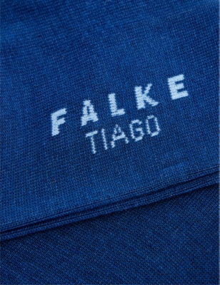 Falke Mens Royal Blue Tiago Cotton-blend Socks In Blue