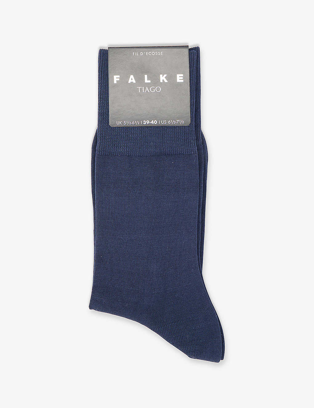 Falke Mens Space Blue Tiago Ribbed-cuff Stretch-organic-cotton Blend Ankle Socks