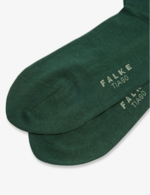 Shop Falke Tiago Stretch Cotton-blend Socks In Hunter Green